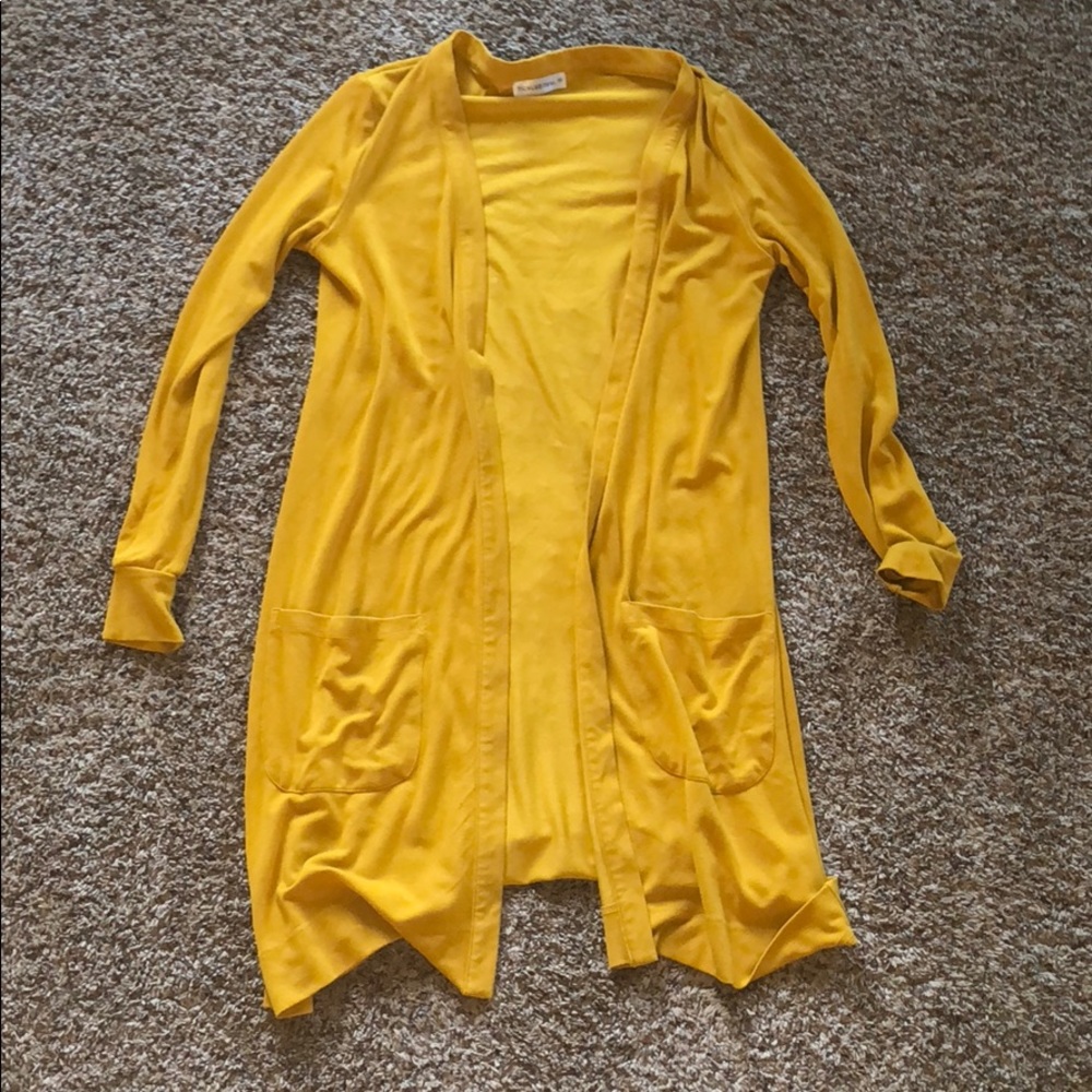 Yellow cardigan